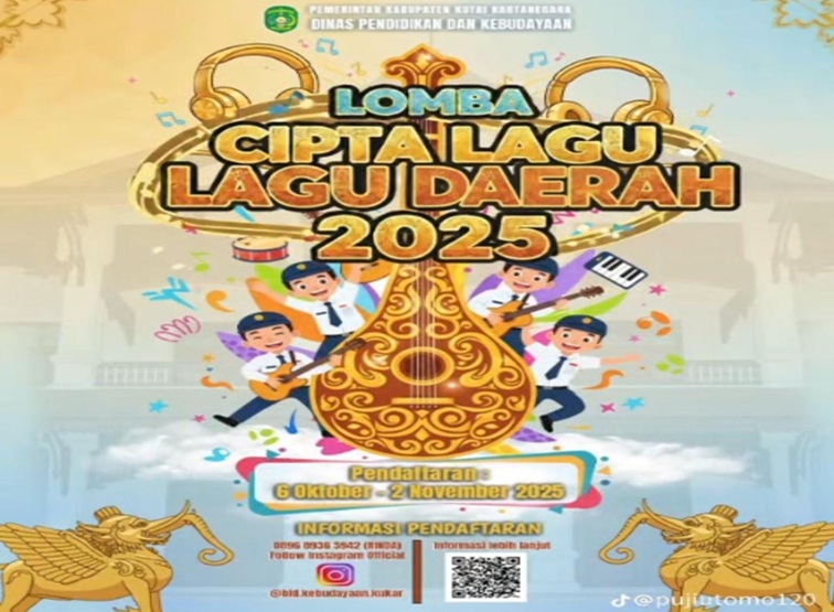 Pelajar SMP di Kutai Kartanegara berkreasi mencipta lagu daerah dalam ajang Lomba Lagu Daerah 2025.