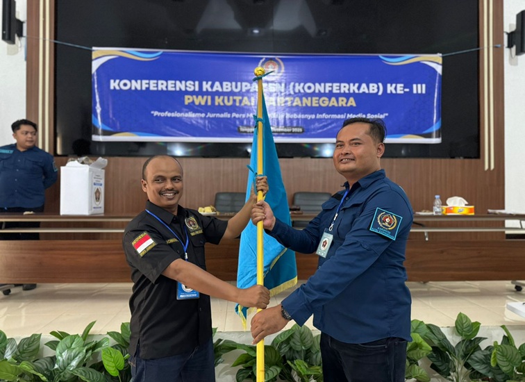 Ketua PWI Kukar periode 2025-2028 terpilih, Andi Wibowo. (Lingkar Kaltim/M. As'ari)