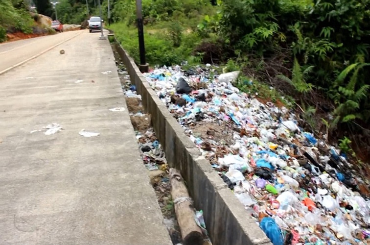 Ilustrasi buang sampah sembarangan.