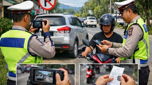 Penerapan ETLE Handheld. (Korlantas Polri)