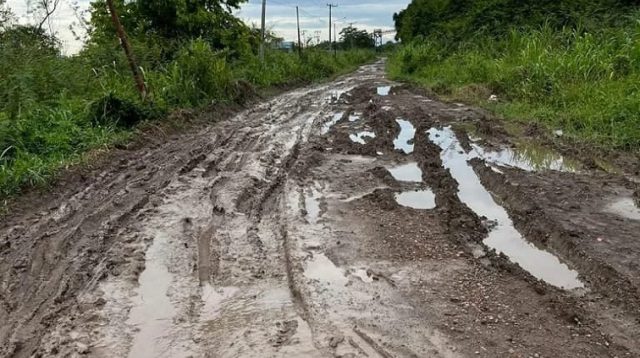Kondisi jalan penghubung antara Dusun Beloro dan Desa Sebulu Modern. (Istimewa)