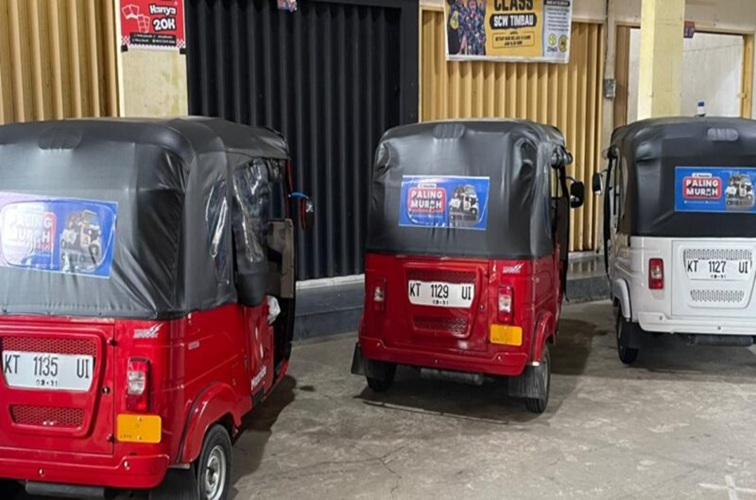 Beberapa unit Bajaj MaxRide milik PT. Vahana Bajaj Sukses. (Lingkar Kaltim/M. As'ari)