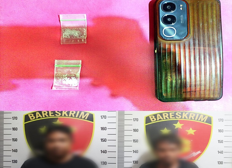 Pelaku beserta barang bukti yang diamankan Polsek Tenggarong, Senin (1/6/26). (Doc. Humas Polsek Tenggarong)