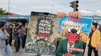 Aksi Mimbar Bebas Aliansi Rakyat Kaltim di Kukar. (Lingkar Kaltim/M. As'ari)