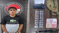 Tersangka beserta barang bukti yang diamankan oleh petugas, Selasa (2/6/26). (Doc. Humas Polres Kukar)