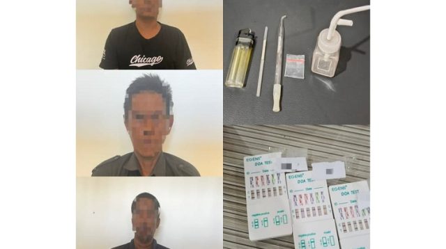 3 Tersangka beserta barang bukti yang diamankan Polsek Kenohan, Jumat (26/6/26). (Doc. Polsek Kenohan)