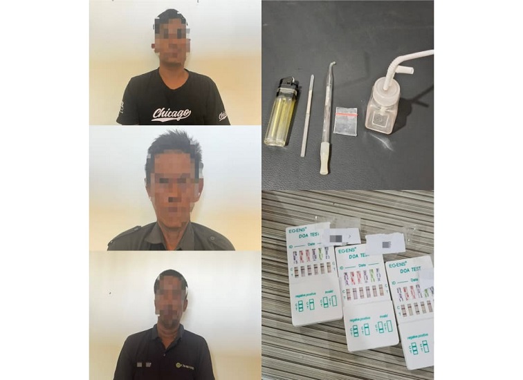 3 Tersangka beserta barang bukti yang diamankan Polsek Kenohan, Jumat (26/6/26). (Doc. Polsek Kenohan)