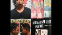 Pelaku beserta barang bukti yang diamankan Polsek Kenohan, Senin (8/6/26). (Dilla/lingkarkaltim)