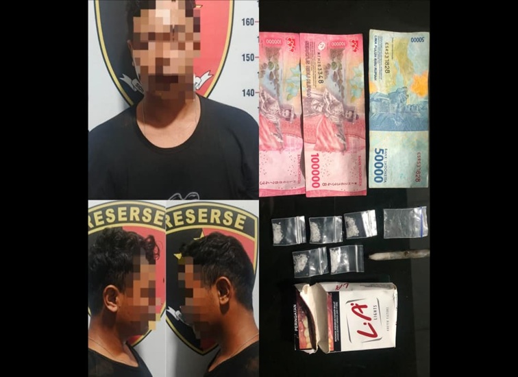 Pelaku beserta barang bukti yang diamankan Polsek Kenohan, Senin (8/6/26). (Dilla/lingkarkaltim)