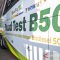Petugas mengisi bahan bakar biodiesel 50 persen (B50) ke bus di Stasiun Blending dan Pengisian Bahan Bakar Uji Jalan B50, Lembang, Bandung Barat, Jawa Barat.