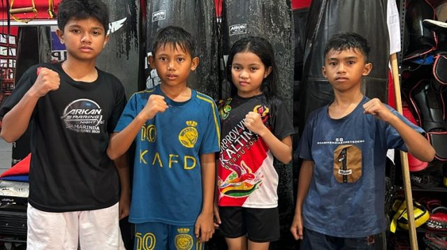 4 Petarung Cilik Arkan Camp Tenggarong yang akan mengikuti Kejurnas Indonesia Muaythai Championship 2026