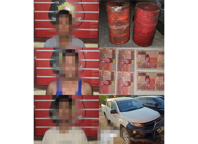 Pelaku beserta barang bukti yang diamankan Polsek Loa Janan, Rabu (29/7/26). (Doc. Polsek Loa Janan)