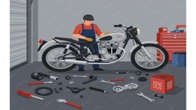 Ilustrasi Perbaikan Motor (AI)