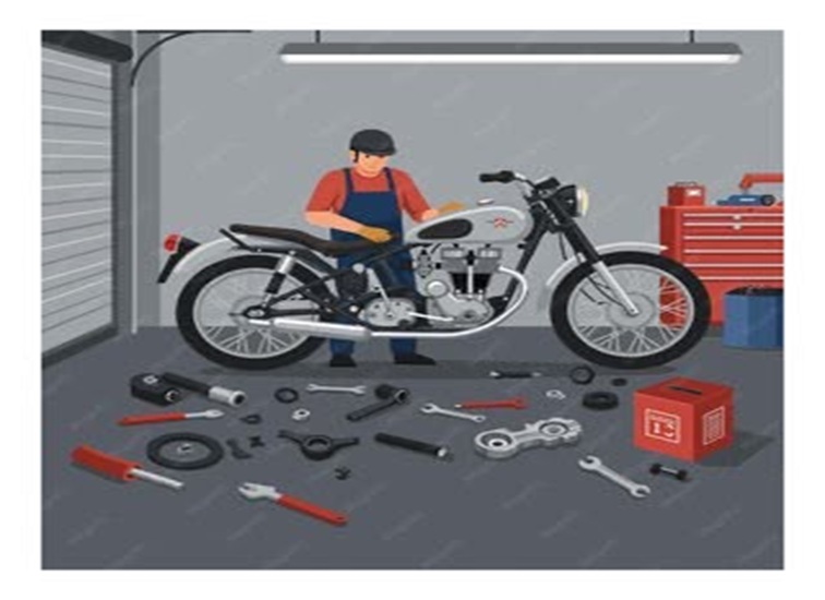 Ilustrasi Perbaikan Motor (AI)