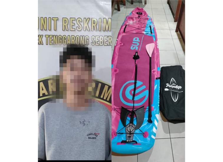 Pelaku beserta barang bukti diamankan polsek tenggarong seberang, Minggu (26/7/26). (Doc. Polsek Tenggarong Seberang)