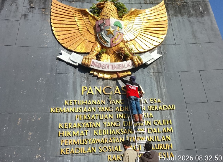 Monumen Pancasila, Jl. Mulawarman, Kel. Panji, Tenggarong, Rabu (15/7/26). (Doc.Tri kuncoro)