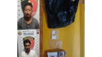 Pelaku dan barang bukti yang diamankan Polsek Kenohan, Selasa (28/7/26). (Doc. Humas Polres Kukar)
