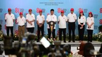 Wakil Menteri Sekretaris Negara Juri Ardiantoro dalam Konferensi Pers Bulan Kemerdekaan Tahun 2026 di Gedung Utama Kementerian Sekretariat Negara, Jakarta, Jumat, 31 Juli 2026.