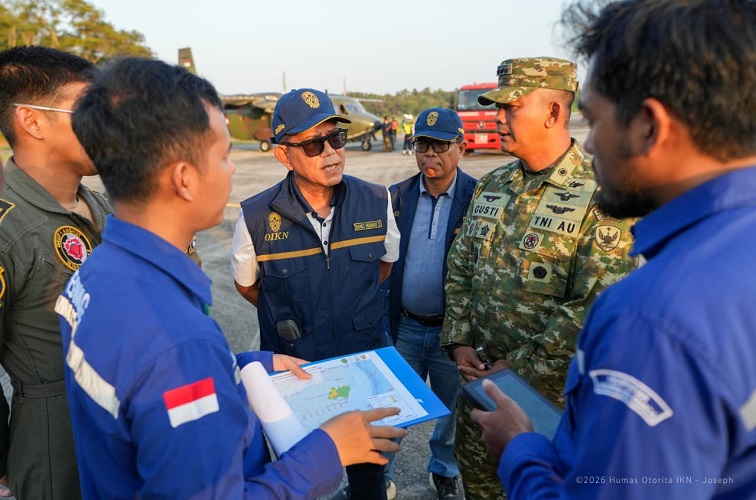 Otorita IKN bersama BMKG, TNI AU, BPBD, dan sejumlah instansi terkait melaksanakan Operasi Modifikasi Cuaca (OMC) sudah dan sedang berlangsung sejak Jumat (21/08/2026) hingga Senin (24/08/2016).(Dok.Otorita IKN)