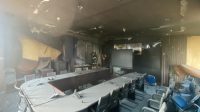 Ruang Rapat Diskominfo lantai 3 terbakar, Selasa (11/8/26). (Doc. Disdamkarmatan Kukar)