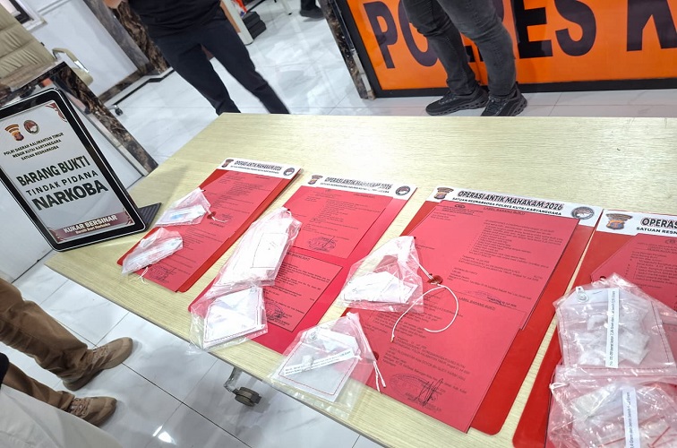 Barang Bukti Tindak Pidana Narkoba yang pernah diamankan Polres Kukar. (Dilla/lingkarkaltim)