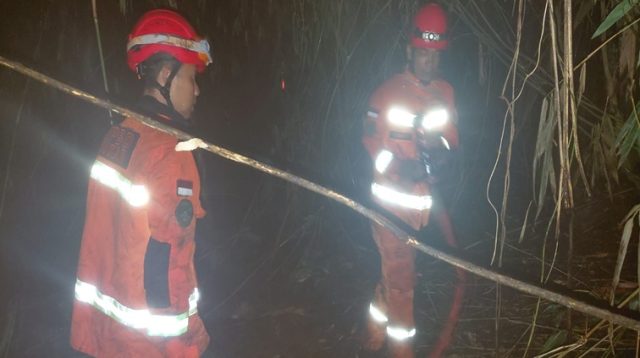 Kondisi pemadaman oleh BPBD Kukar menangani karhutla di Hutan Tenggarong Seberang belakang RSUD Parikesit, Senin (3/8/26). (Doc. BPBD Kukar Novan Fachrozie)