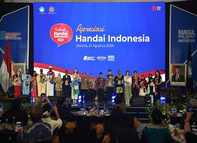 Apresiasi Handai Indonesia 2026 yang digelar di Plaza Insan Berprestasi, Kementerian Pendidikan Dasar dan Menengah di Jakarta, Jumat (21/8/2026)