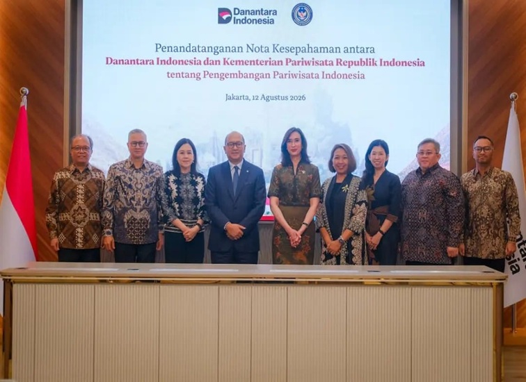 Penandatanganan Nota Kesepahaman antara Danantara Indonesia dan Kementerian Pariwisata Republik Indonesia mengenai pengembangan pariwisata berkualitas dilangsungkan di Jakarta, Rabu (12/8/2026).