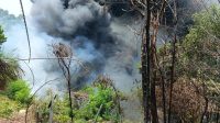 Kebakaran lahan di KM 10 jalan poros Samarinda-Tenggarong.(Dok.Disdamkarmatan Kukar)