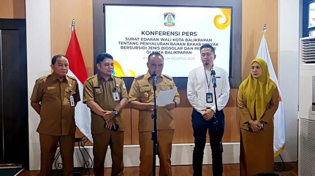 Wakil Wali Kota Balikpapan Bagus Susetyo pada konferensi pers di Balai Kota Balikpapan, Senin (24/8/2026).(Dok.Istimewa)