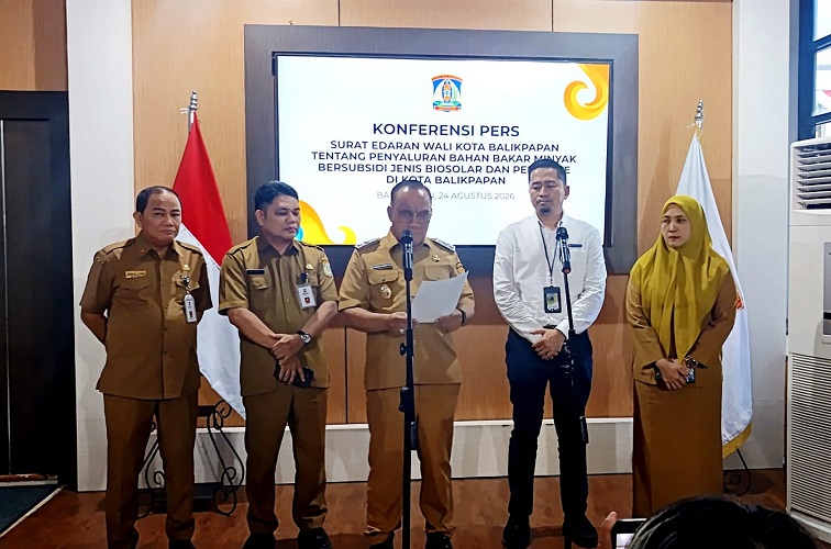 Wakil Wali Kota Balikpapan Bagus Susetyo pada konferensi pers di Balai Kota Balikpapan, Senin (24/8/2026).(Dok.Istimewa)