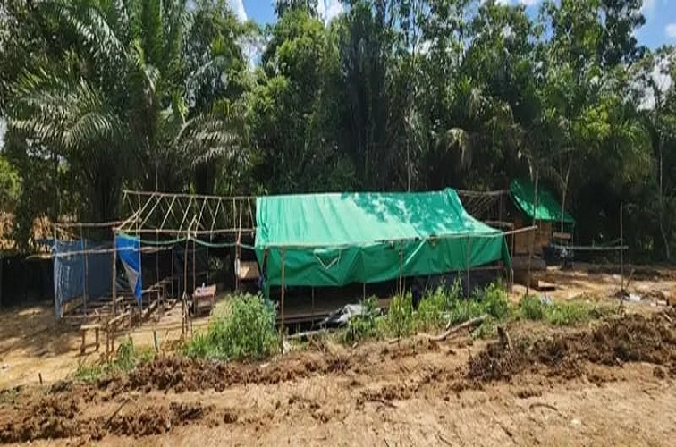 Teks Foto: Lokasi penambangan ilegal emas di Tabang. (Doc. Humas Polres Kukar)