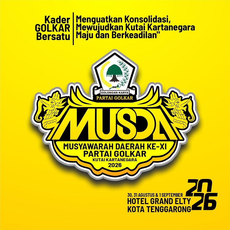 Flayer pelaksanaan Musda Golkar Kukar, Sabtu (22/8/2026). (Dok.DPD Golkar Kukar)