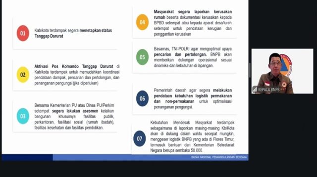 Konferensi Pers Update Situasi dan Penanganan terkini Pasca Gempabumi M.7,7 NTT (15/8).