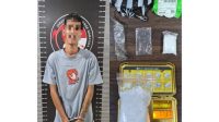 Pelaku beserta Barang bukti yang diamankan polisi, Sabtu (1/8/26). (Doc. Humas Polres Kukar)