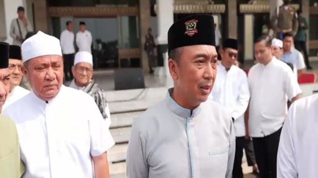 Kapolda Sumatera Selatan, Irjen Pol. Dr. Sandi Nugroho, S.I.K., S.H., M.Hum. usai mengikuti Salat Istisqa bersama Pemerintah Provinsi Sumatera Selatan di Griya Agung, Palembang, Selasa (25/8/2026). (Dok. eppid.polri.go.id)