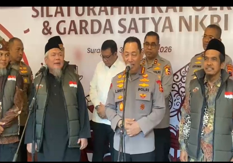 Kapolri saat menghadiri Syukuran Kemerdekaan RI ke-81 sekaligus bersilaturahmi dengan keluarga besar Garda Satya NKRI, Minggu (30/8/2026).