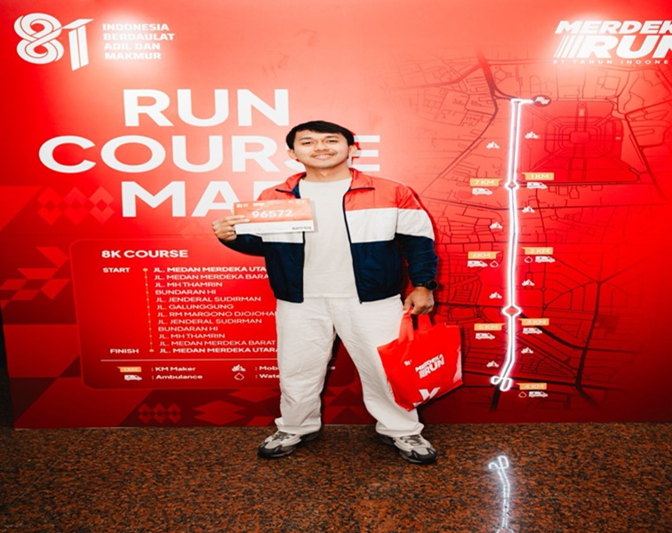 Muhammad Rama, sports enthusiast asal Jakarta yang aktif mengikuti berbagai ajang olahraga dan running event, mengaku antusias dapat berpartisipasi di Merdeka Run 2026. (Dok. kemenpora.go.id)