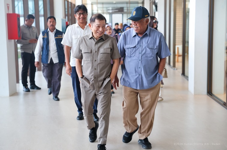 Tinjau sejumlah proyek strategis pembangunan Kawasan Nusantara pada Kamis (20/08/2026), Suharso Monoarfa apresiasi konsistensi dan progres pembangunan.(Dok.Otorita IKN)