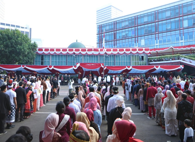Upacara Peringatan HUT ke-81 Kemerdekaan Republik Indonesia yang digelar Kementerian Pendayagunaan Aparatur Negara dan Reformasi Birokrasi (PANRB), di Jakarta, Senin (17/8/2026).