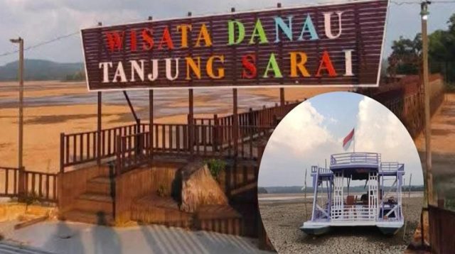 Kondisi Danau Tanjung Sarai saat ini mengering, Desa Kedang Murung, Kec.Kota Bangun, Sabtu (15/8/26). (Doc. Nurul Hidayah)