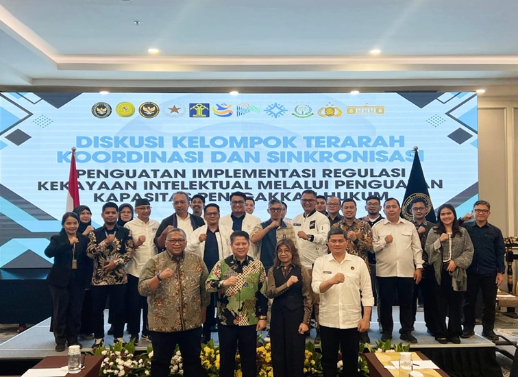 Diskusi Kelompok Terarah Koordinasi dan Sinkronisasi Penguatan Implementasi Regulasi Kekayaan Intelektual melalui Penguatan Kapasitas Penegakan Hukum di The Grove Suites by Grand Aston, Jakarta. (Foto: Dok. Kemenko Kumham Imipas RI)