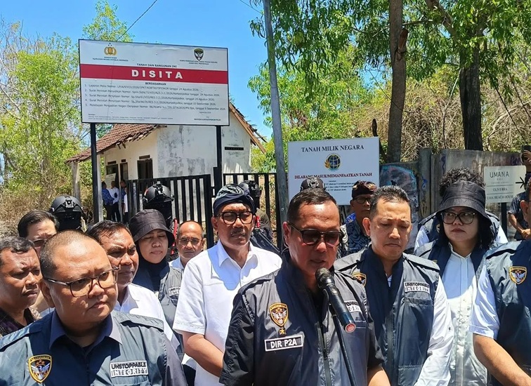 Korps Pemberantasan Tindak Pidana Korupsi (Kortastipidkor) Polri menyita tanah negara seluas 230.450 meter persegi di Desa Ungasan, Kecamatan Kuta Selatan, Kabupaten Badung, Bali. (Dok. tribratanews.polri.go.id)