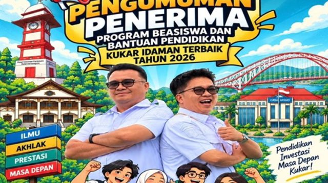 Pamflet Pengumuman penerima program beasiswa dan bantuan pendidikan "Kukar Idaman Terbaik". (Doc. Kesrakukarkab)