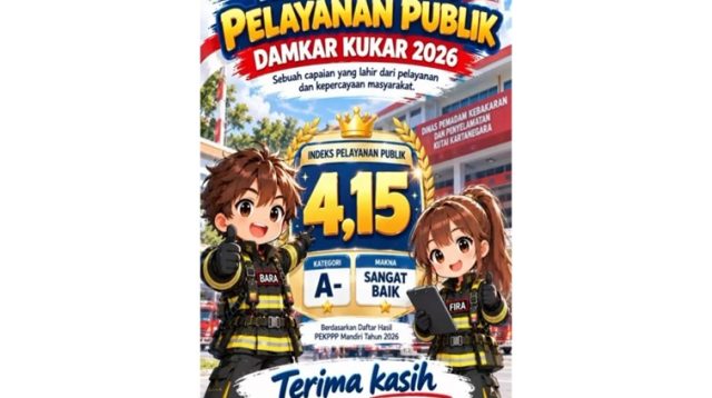 Pamflet Hasil Kepuasan Pelayanan Publik Disdamkarmatan Kukar 2026. (Doc. Damkarmatan Kukar)