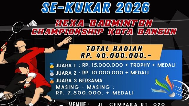 Flayer Kejuaraan Bulu Tangkis Antar Kecamatan Se-Kukar di Desa Kota Bangun Ulu (Dok. Pemdes Kota Bangun Ulu)