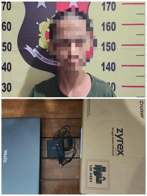 Barang bukti dan tersangka diamankan di Polsek Kembang Janggut.(Dok Polsek Kembang Janggut)