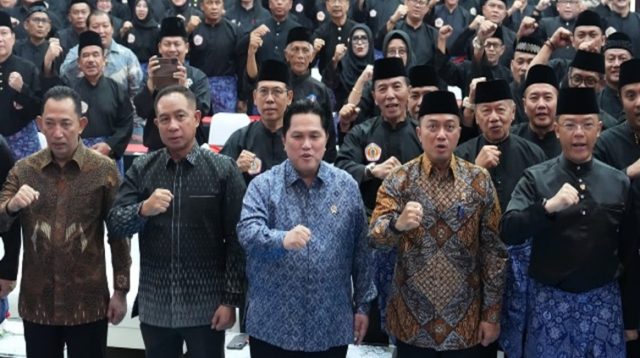 Menpora RI Erick Thohir menghadiri Pelantikan dan Pengukuhan PB IPSI periode 2026-2030 di Gedung Serba Guna Padepokan Pencak Silat TMII, Jakarta Timur, Sabtu (5/9/26). (Dok. kemenpora.go.id)