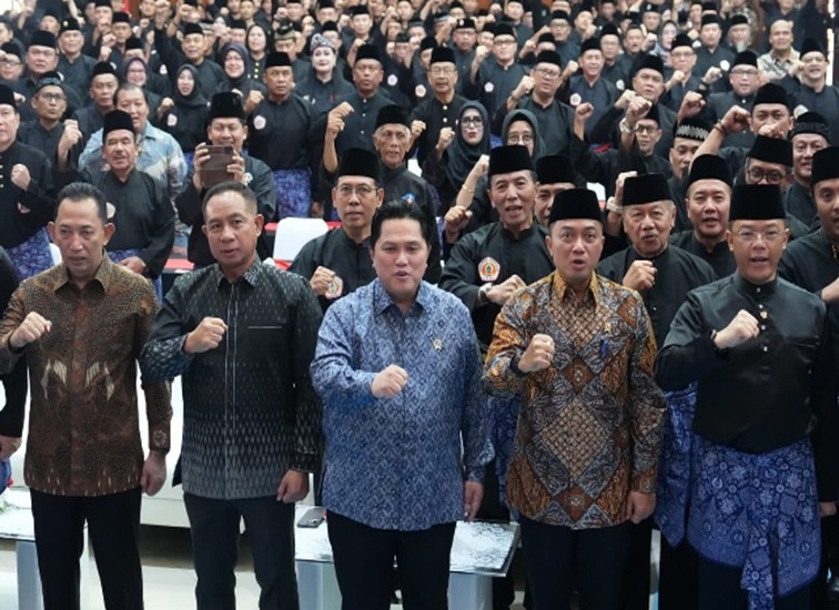 Menpora RI Erick Thohir menghadiri Pelantikan dan Pengukuhan PB IPSI periode 2026-2030 di Gedung Serba Guna Padepokan Pencak Silat TMII, Jakarta Timur, Sabtu (5/9/26). (Dok. kemenpora.go.id)