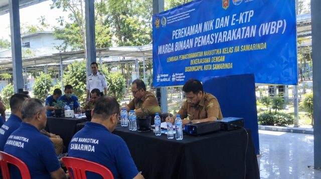 Kegiatan perekaman E-KTP 128 WBP Lapas Narkotika Samarinda Kelas IIA Samarinda.(Dok.Lapas Narkotika Samarinda)